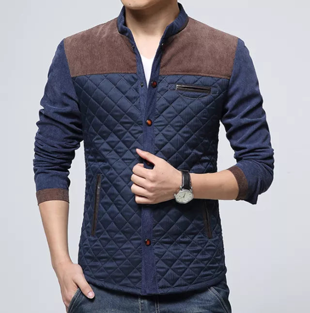 Mens Windbreaker Jacket with Stand-Up Collar Retro Style - BritishMode