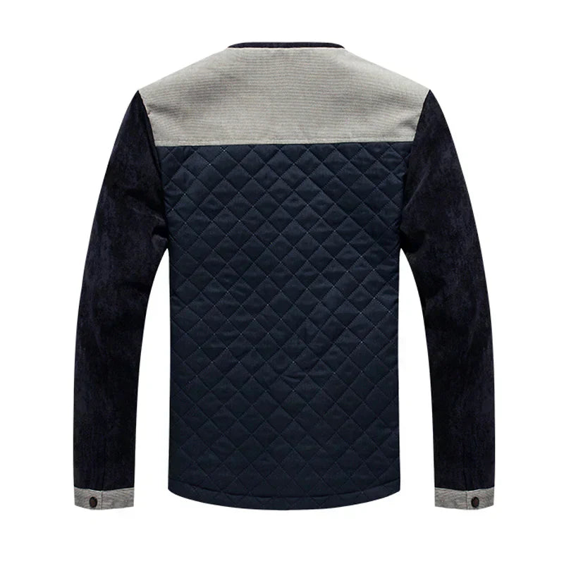 Mens Windbreaker Jacket with Stand-Up Collar Retro Style