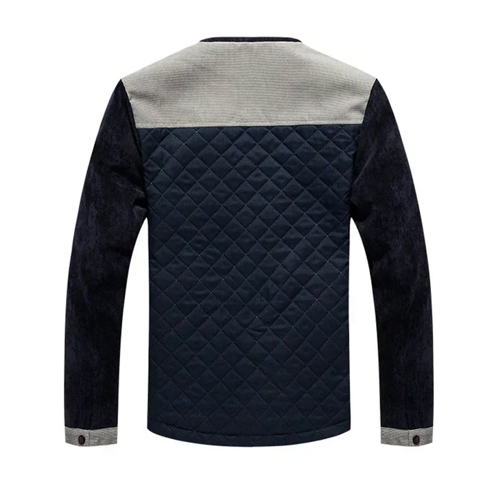 Mens Windbreaker Jacket with Stand-Up Collar Retro Style