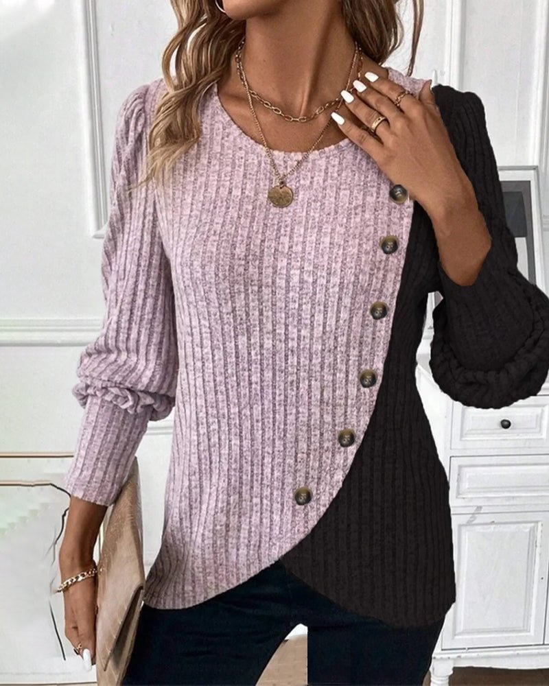 Womens Knit Sweater Wool Blend Cozy Fit with Buttons - BritishMode