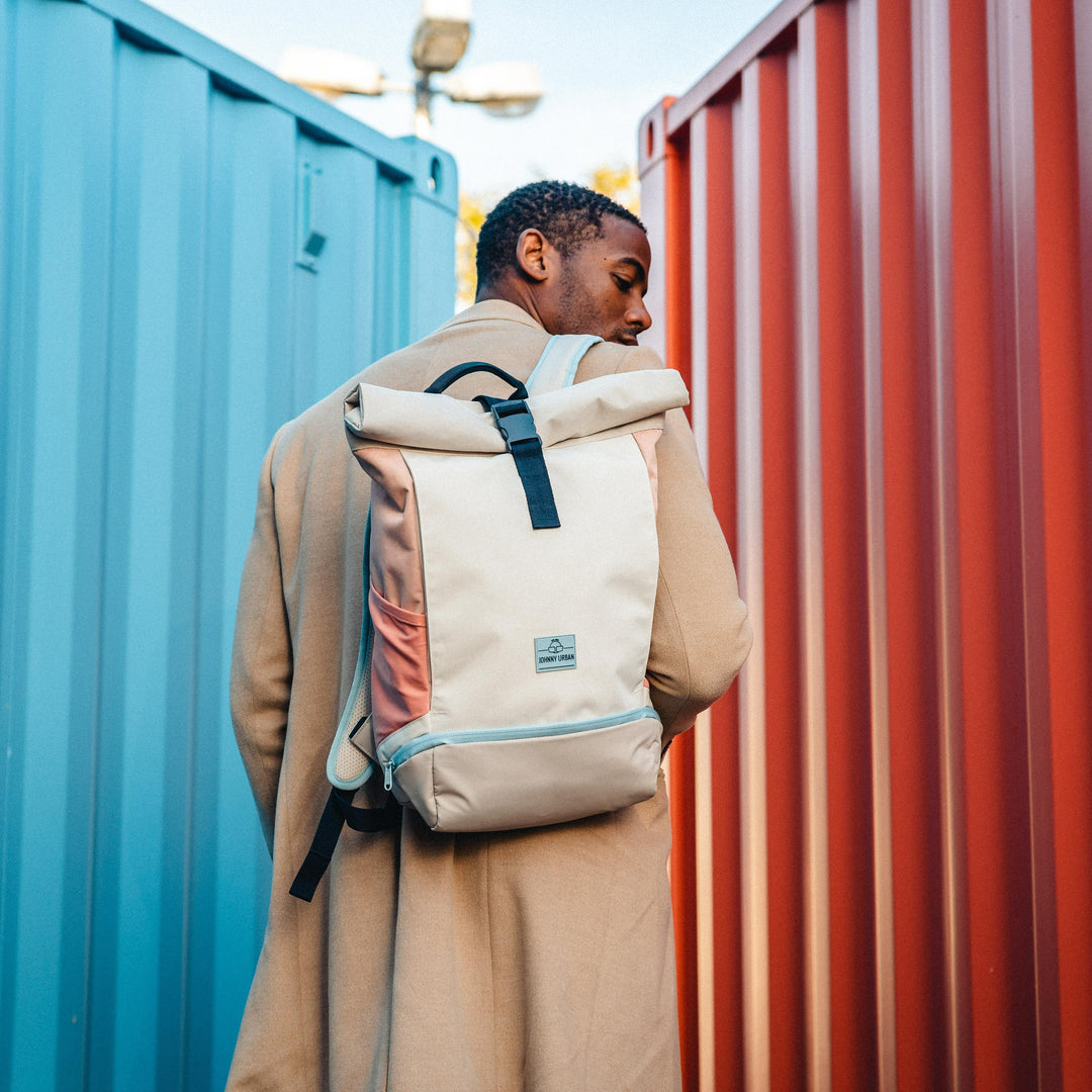 Unisex Rolltop Backpack Urban Style Durable Material