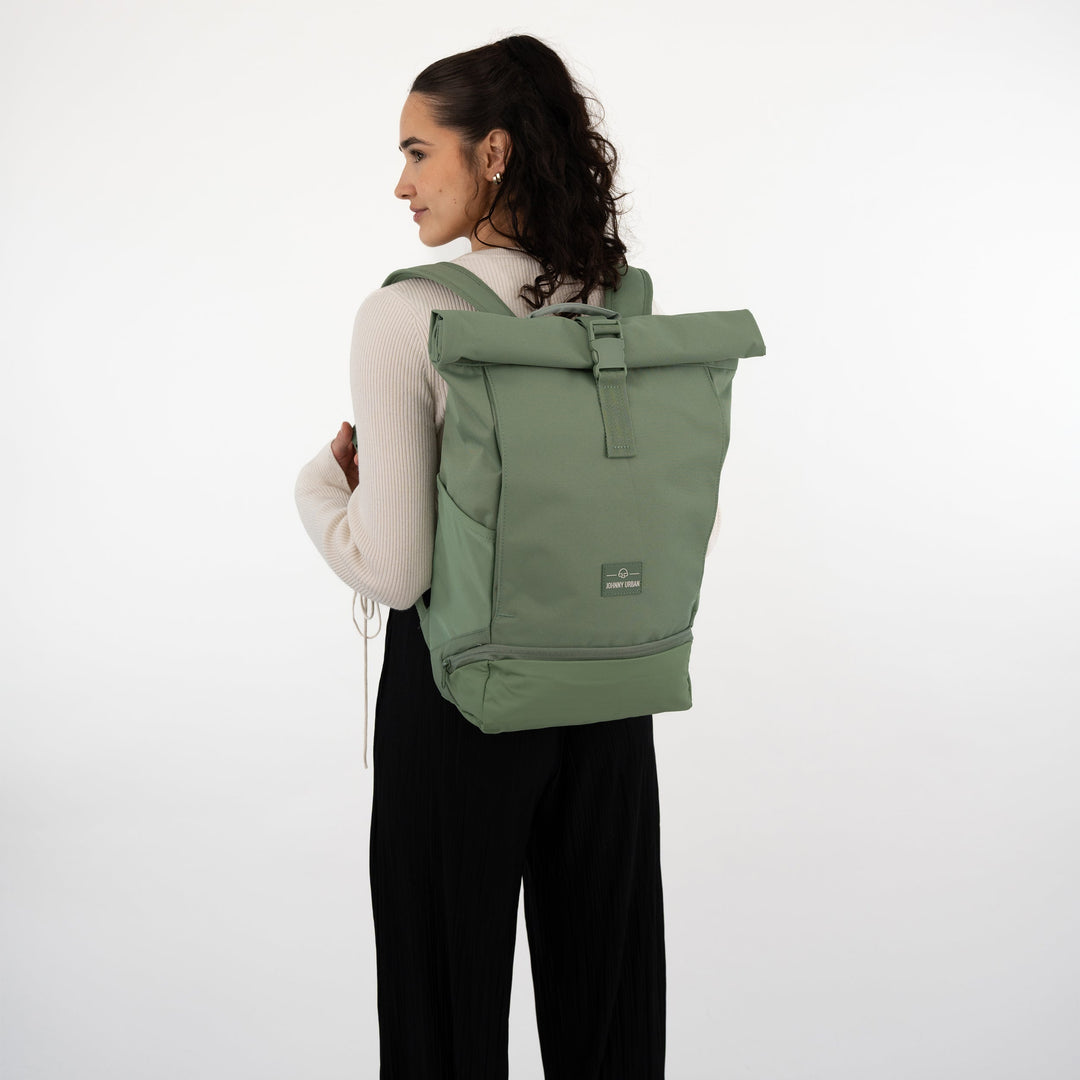 Unisex Rolltop Backpack Urban Style Durable Material