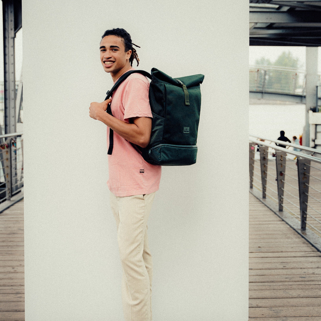 Unisex Rolltop Backpack Urban Style Durable Material