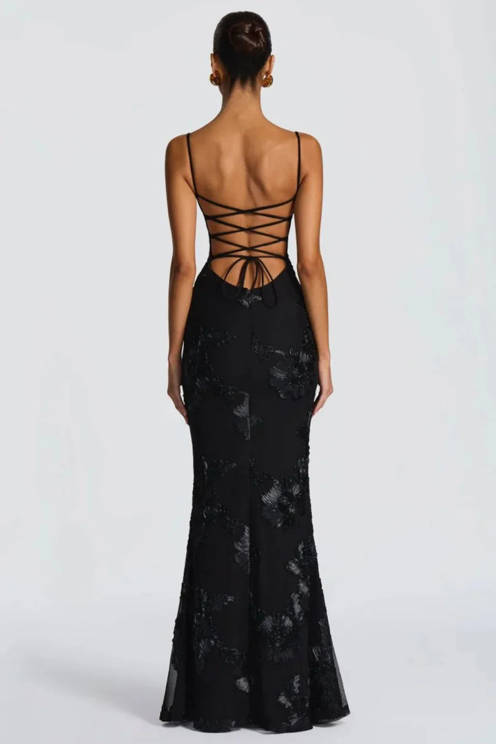 Womens Maxi Dress Embroidered Floral Corset Bodice Cami Straps