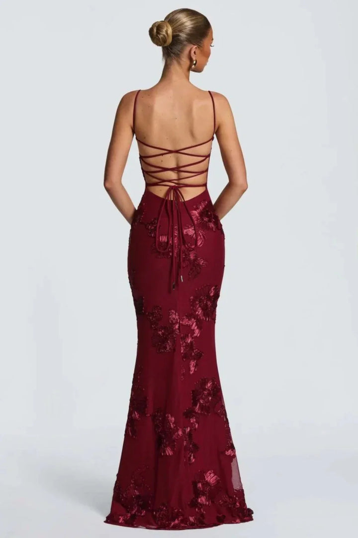Womens Maxi Dress Embroidered Floral Corset Bodice Cami Straps