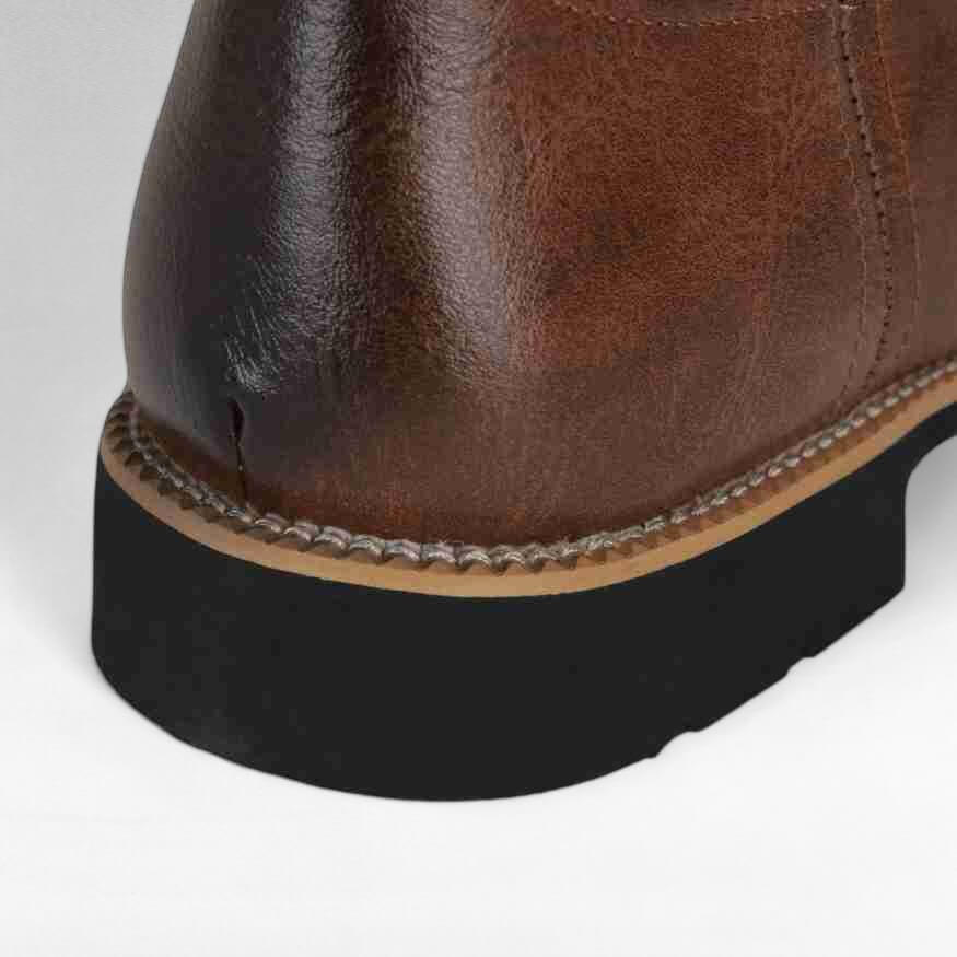 Mens Leather Western Boots Rugged Design