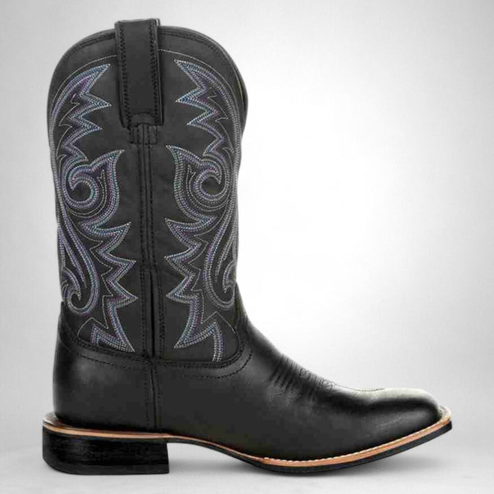 Mens Leather Western Boots Rugged Design