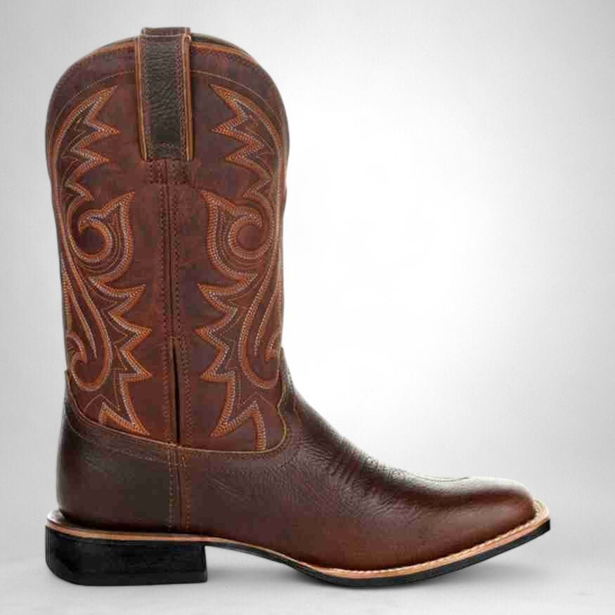 Mens Leather Western Boots Rugged Design