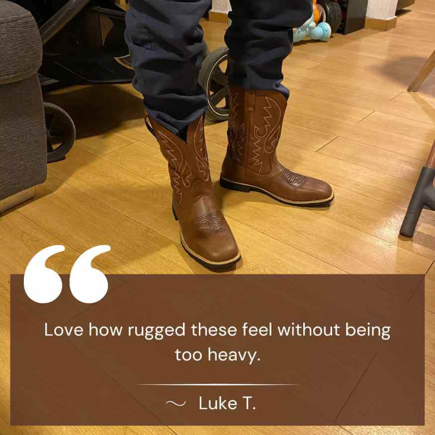 Mens Leather Western Boots Rugged Design