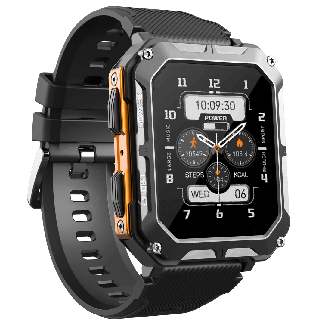 Unisex Rugged Smartwatch with Heart Rate Monitor and Step Tracker