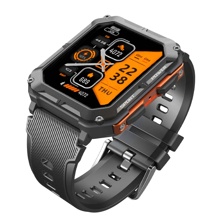 Unisex Rugged Smartwatch with Heart Rate Monitor and Step Tracker