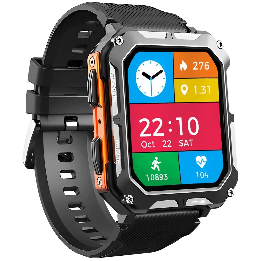 Unisex Rugged Smartwatch with Heart Rate Monitor and Step Tracker
