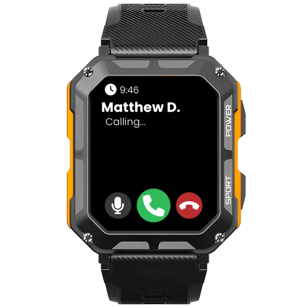 Unisex Rugged Smartwatch with Heart Rate Monitor and Step Tracker