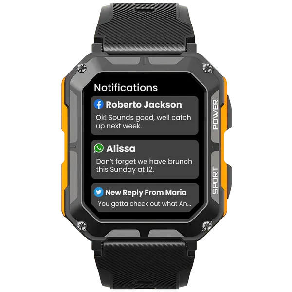 Unisex Rugged Smartwatch with Heart Rate Monitor and Step Tracker