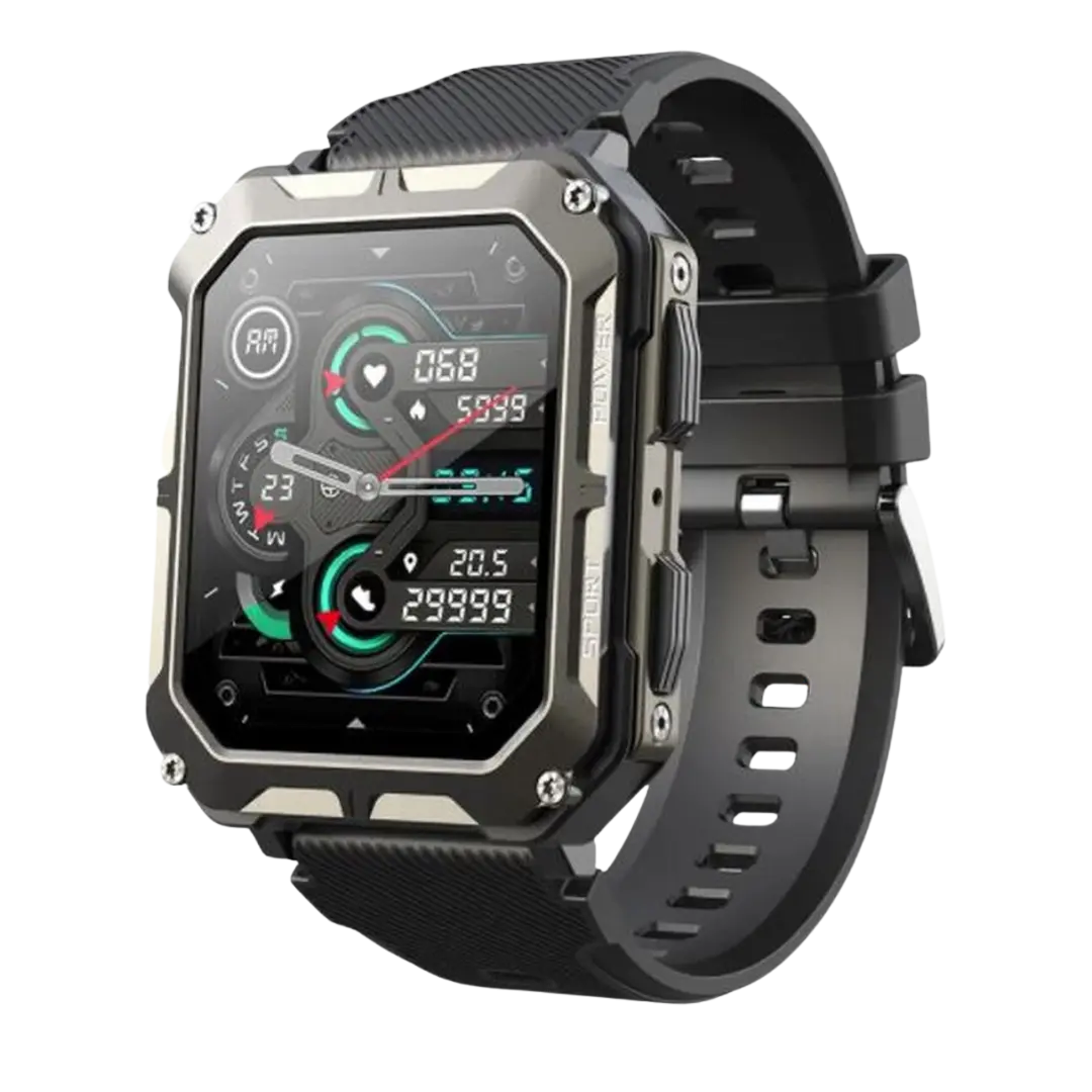 Unisex Rugged Smartwatch with Heart Rate Monitor and Step Tracker - BritishMode