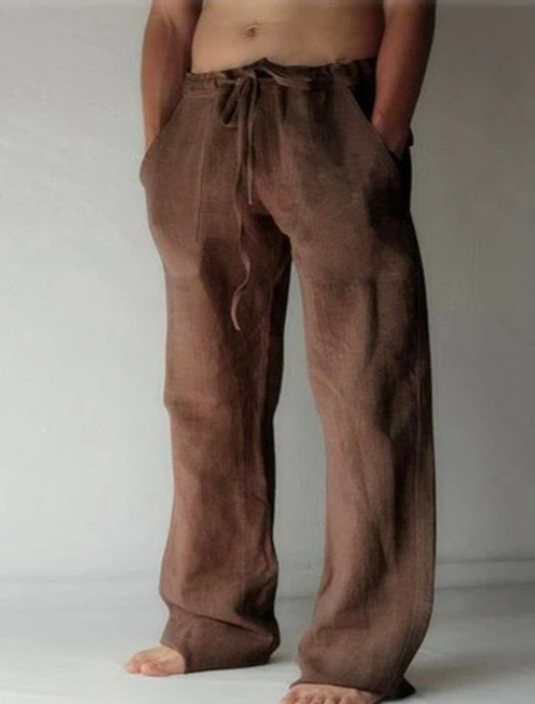 Mens Linen Pants Breathable Casual Comfort Fit