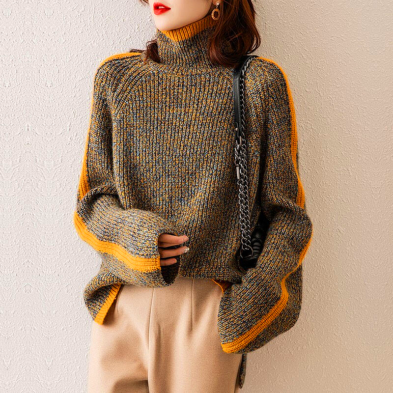 Womens Turtleneck Sweater Cozy Knit Winter Fit