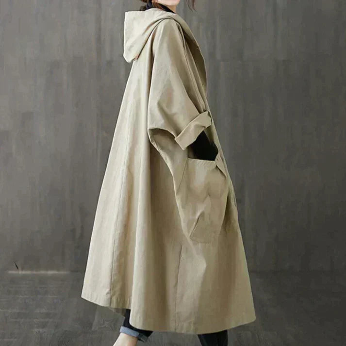 Womens Oversized Trench Coat with Belt Classic Fit