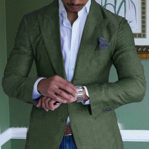 Mens Tailored Fit Jacket Peak Lapel