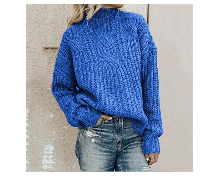 Womens Cable Knit Sweater Wool Blend Regular Fit