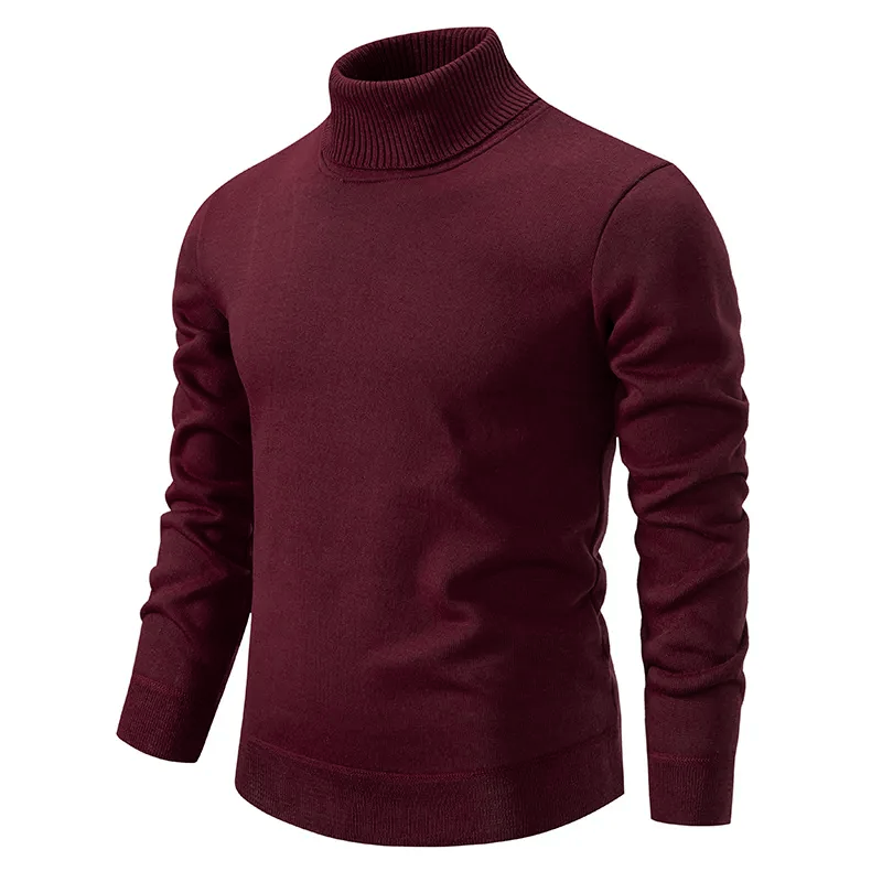 Mens Cotton Turtleneck Jumper Knitwear Autumn Fit