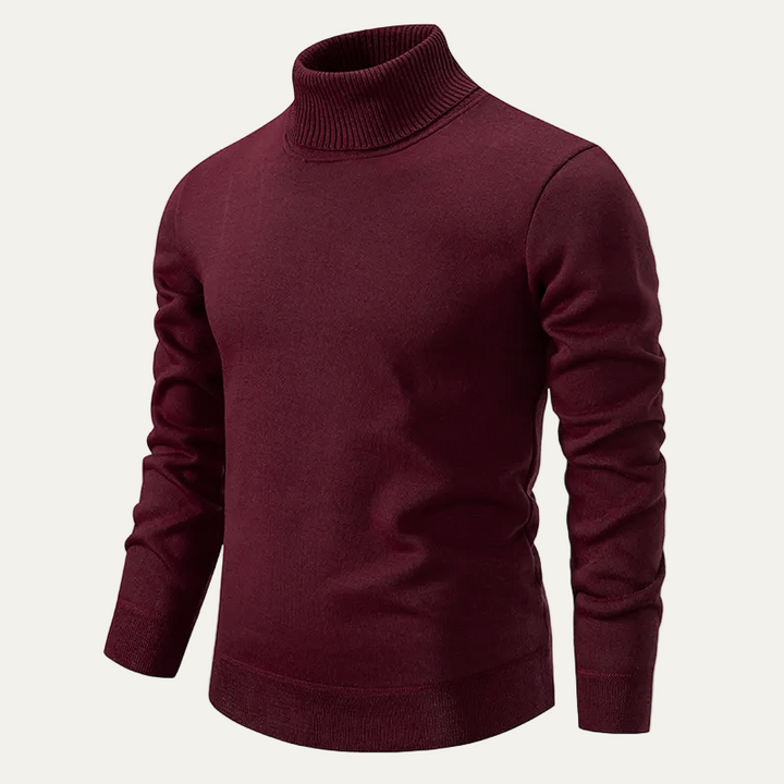 Mens Turtleneck Sweater Fitted Classic Style