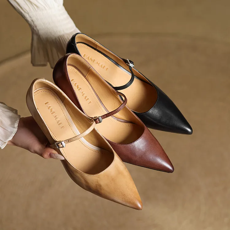 Womens Genuine Leather Pumps Classic Fit