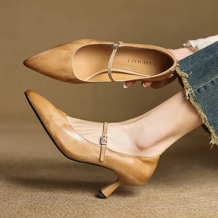 Womens Genuine Leather Pumps Classic Fit