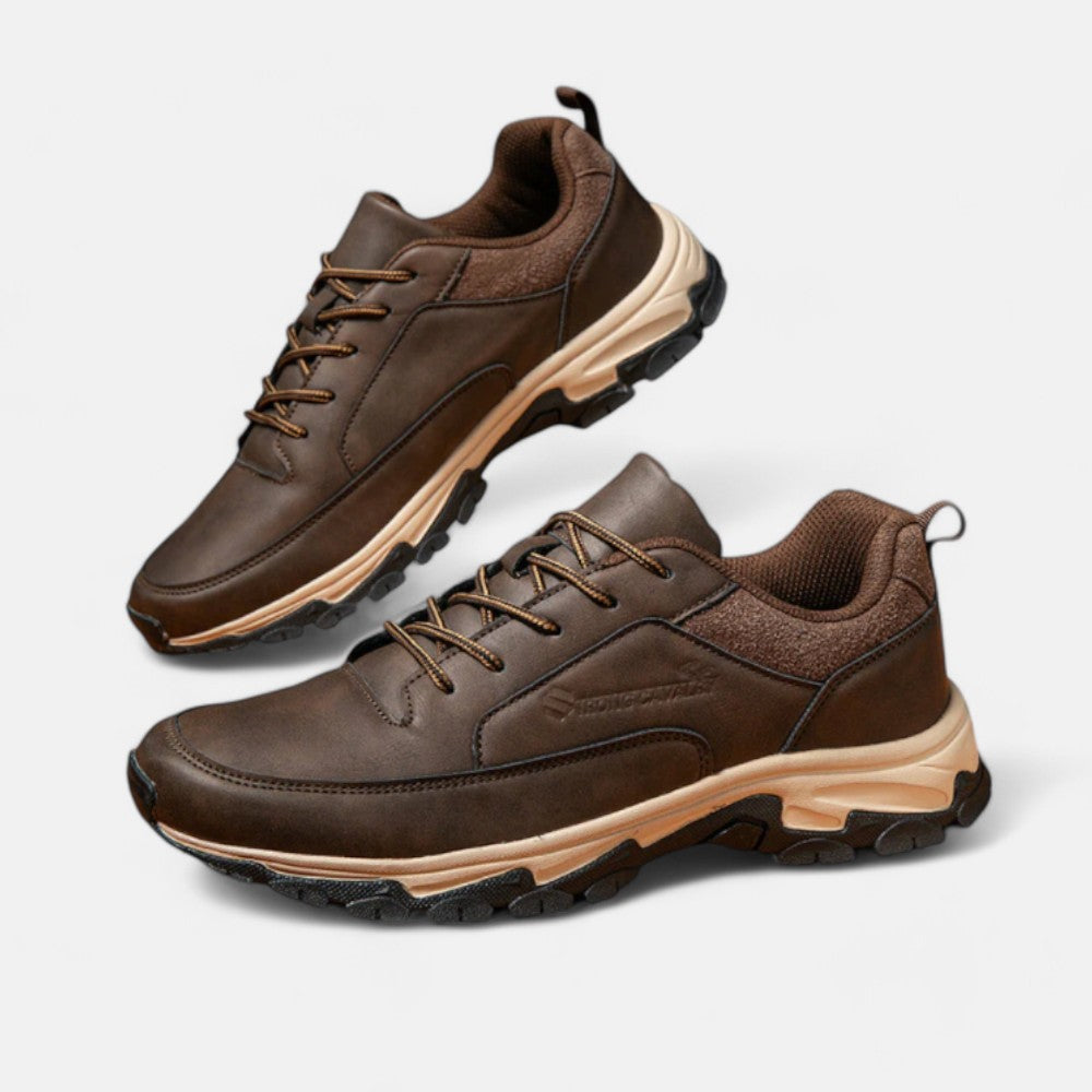 Mens Outdoor Hiking Shoe Breathable Mesh Leather