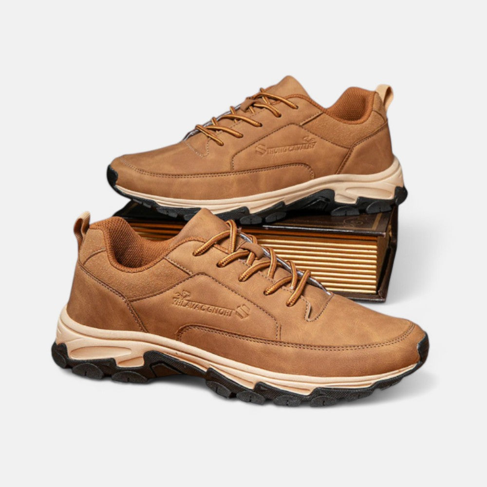Mens Leather Lace-Up Sporty Shoes