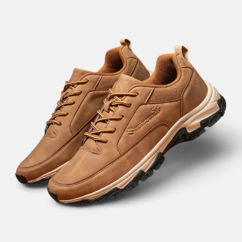Mens Outdoor Hiking Shoe Breathable Mesh Leather