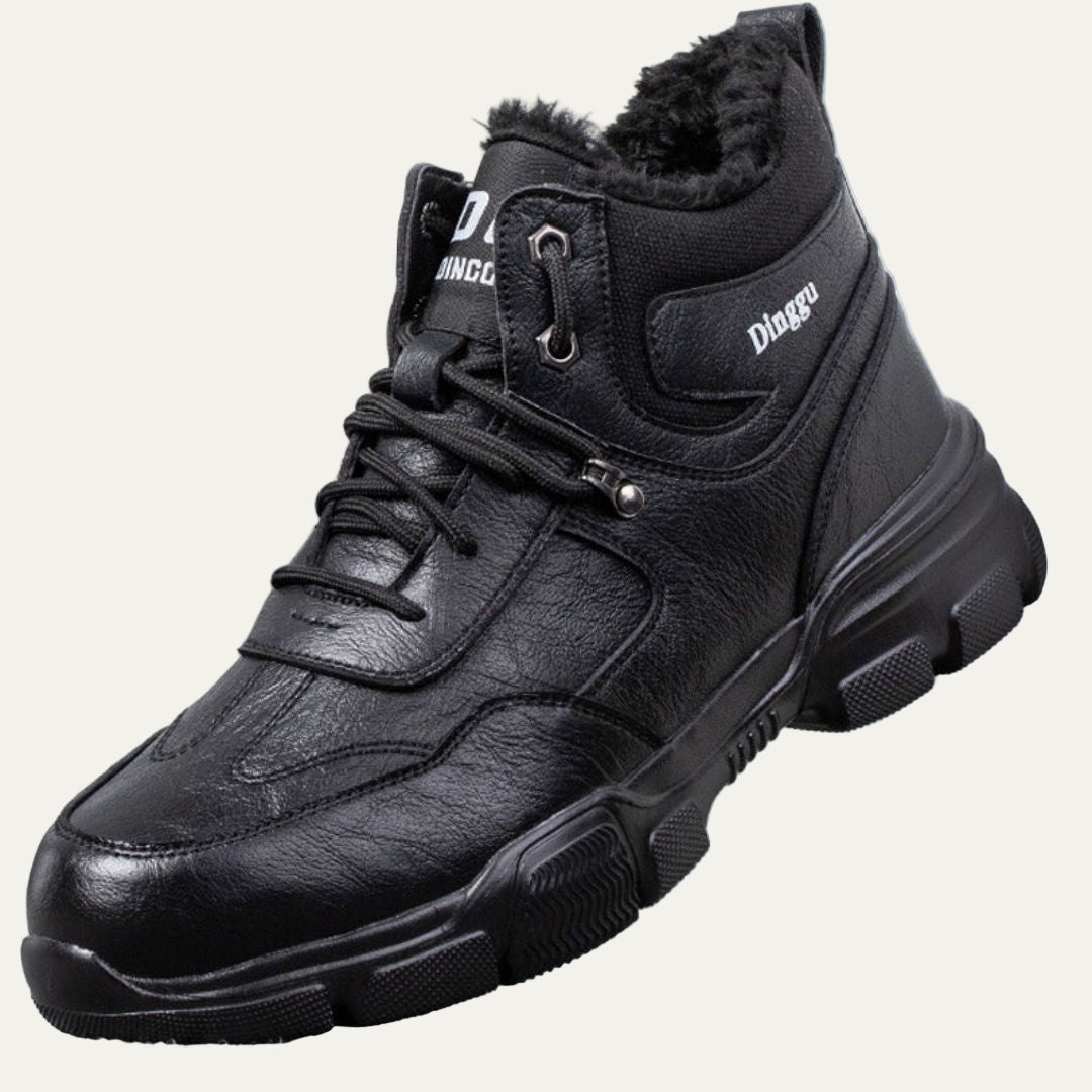 Mens Work Boots Fur Lined High Top Cold Weather