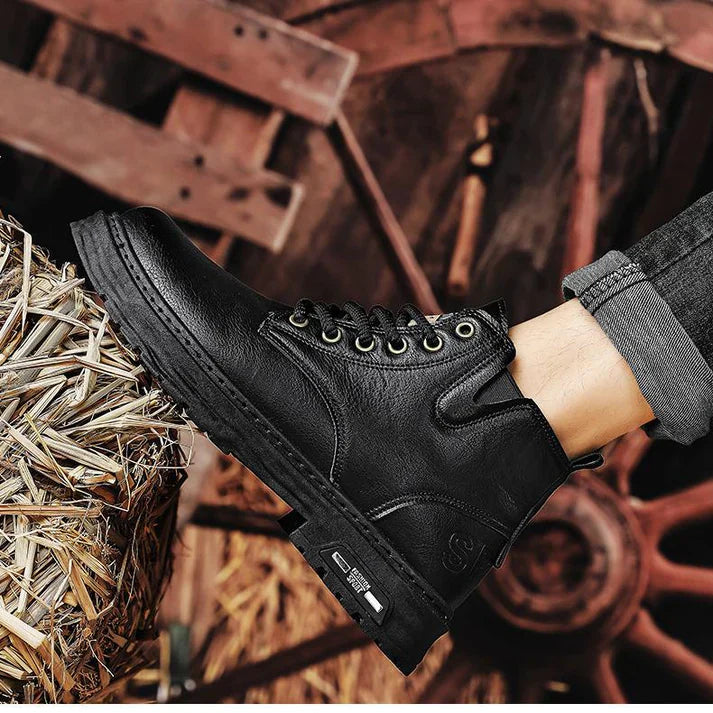 Mens High Boots PU Leather Durable