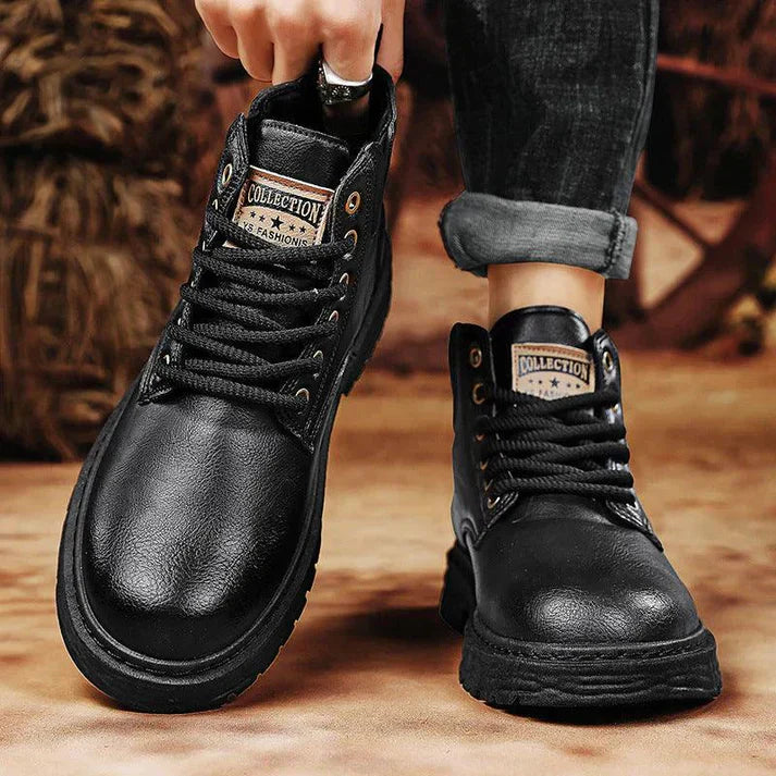Mens High Boots PU Leather Durable