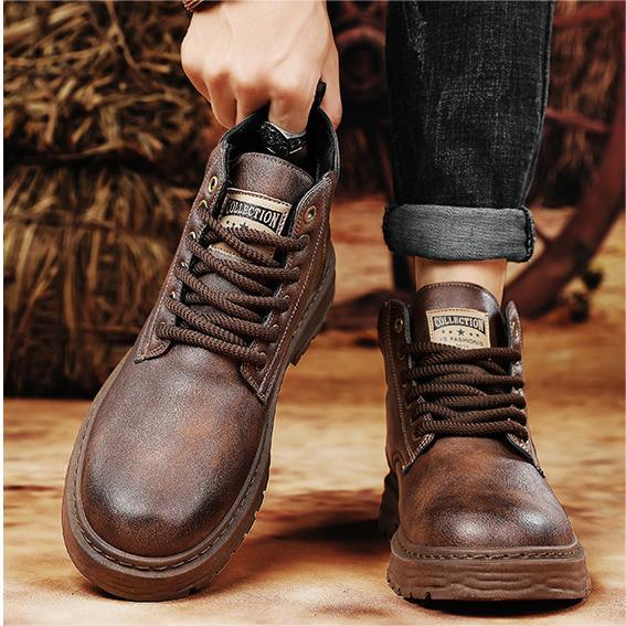Mens High Boots PU Leather Durable