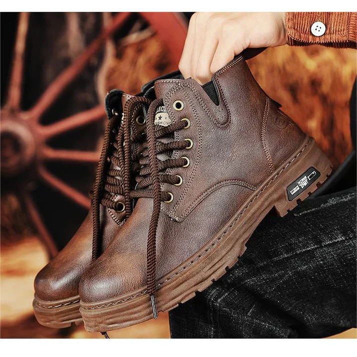 Mens High Boots PU Leather Durable