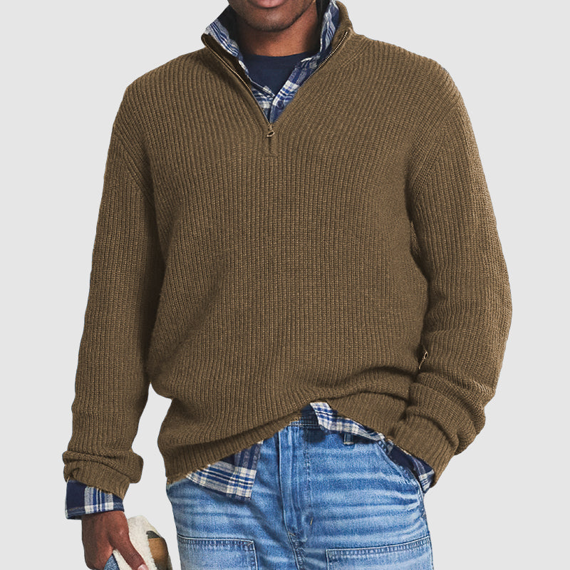 Unisex Half-Zip Sweater Fashion Street Style