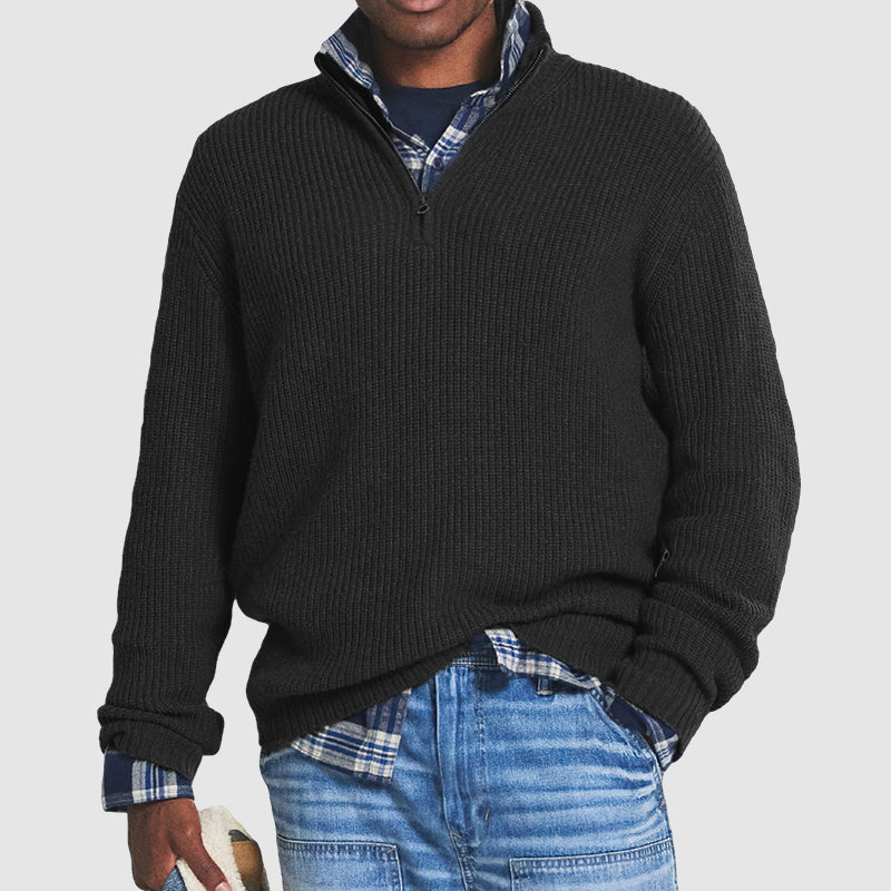 Unisex Half-Zip Sweater Fashion Street Style