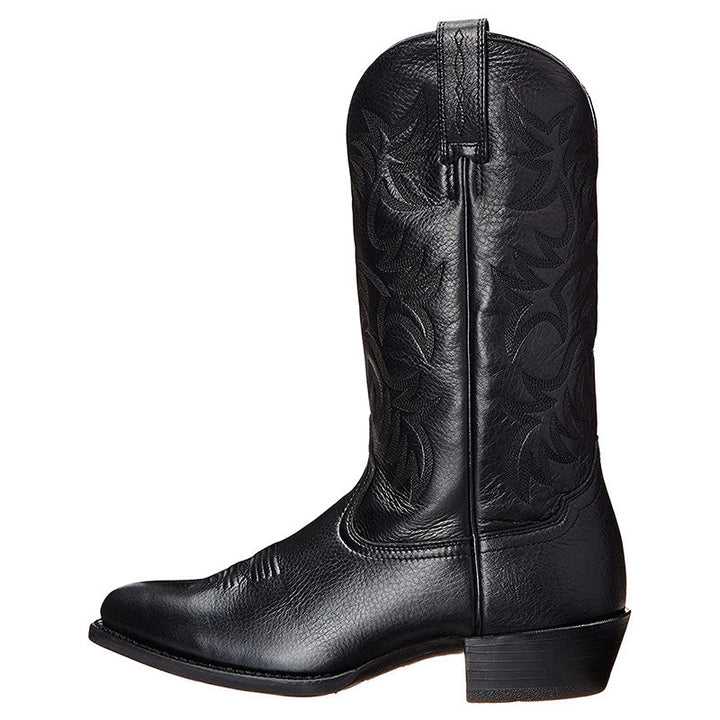 Mens Mid-Calf Leather Cowboy Boots Classic Fit