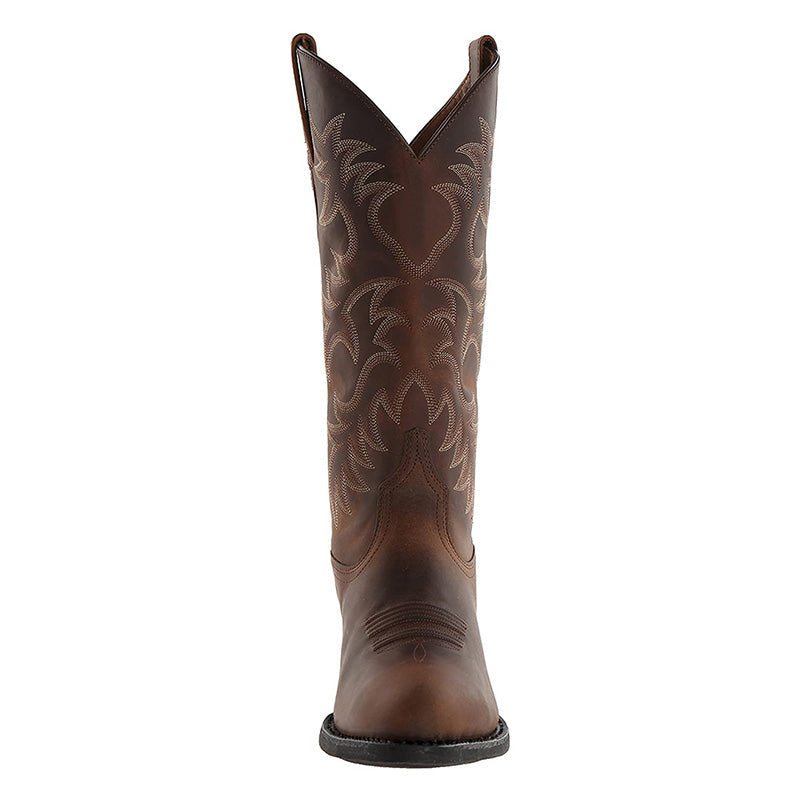 Mens Mid-Calf Leather Cowboy Boots Classic Fit