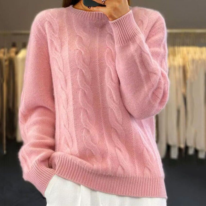 Womens Winter Sweater Wool Blend Relaxed Fit