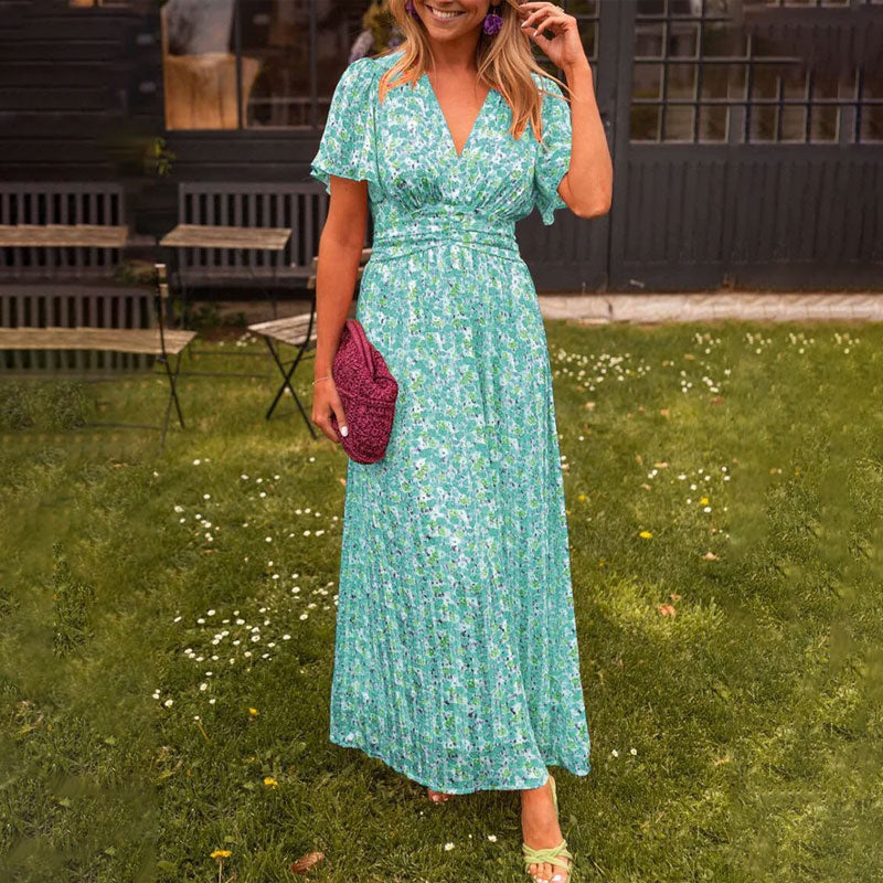 Womens V-Neck Dress Elegant Fit