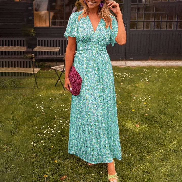 Womens V-Neck Dress Elegant Fit