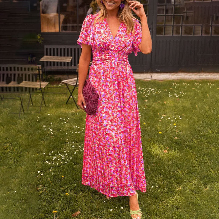Womens V-Neck Dress Elegant Fit