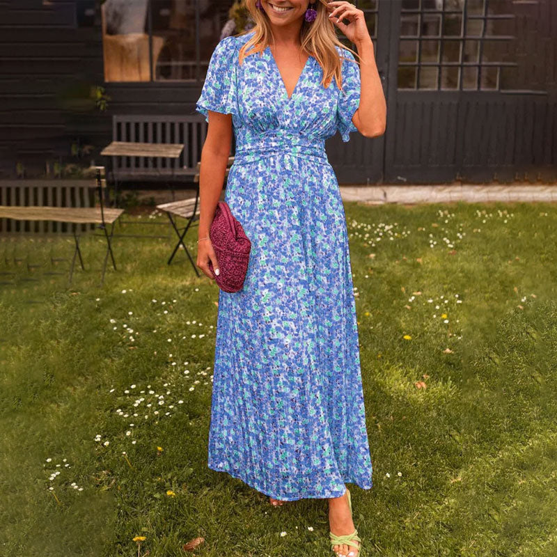 Womens V-Neck Dress Elegant Fit