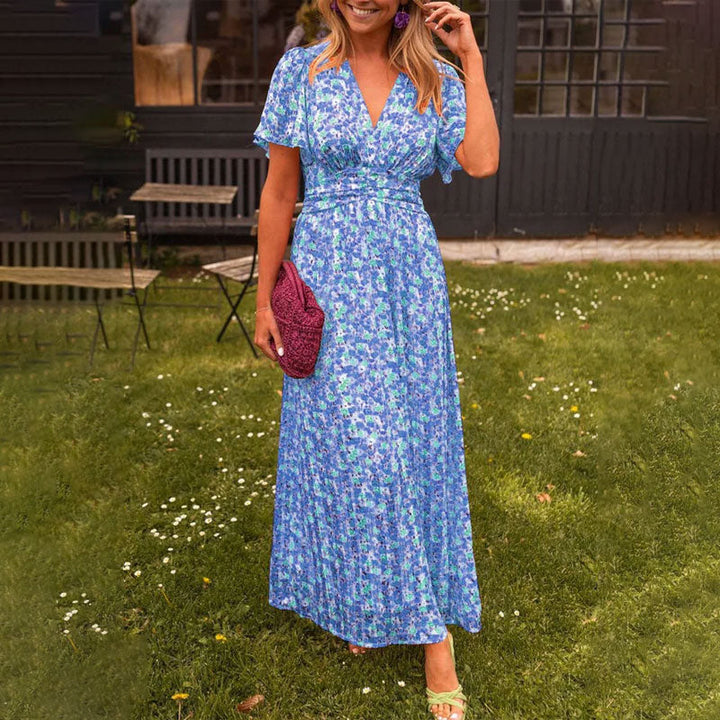 Womens V-Neck Dress Elegant Fit