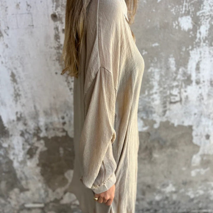 Womens Two-Piece Shirt and Pants Set Button-Up Relaxed Fit
