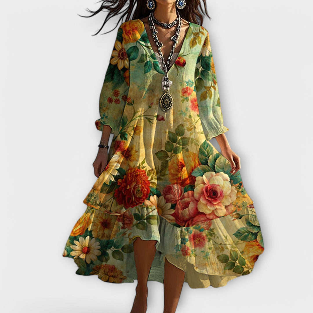 Womens Summer Dress with Petal Detail Breezy Fit - BritishMode