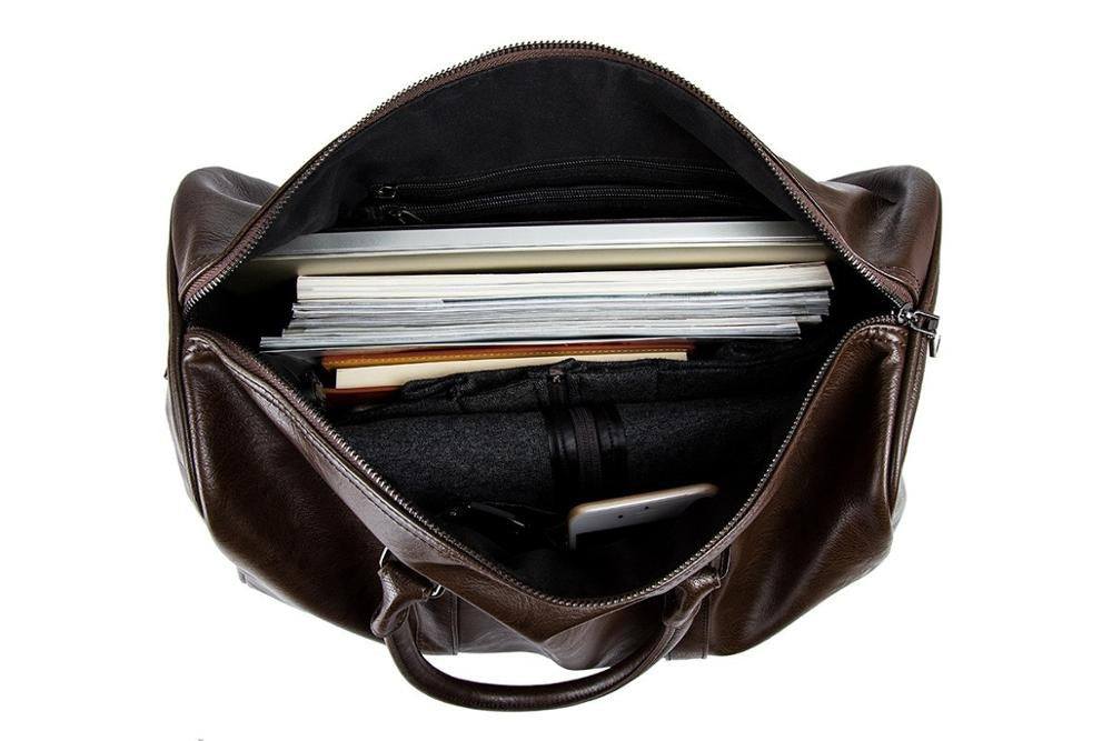 Unisex Travel Duffel Bag Leather Lightweight Durable Large Capacity