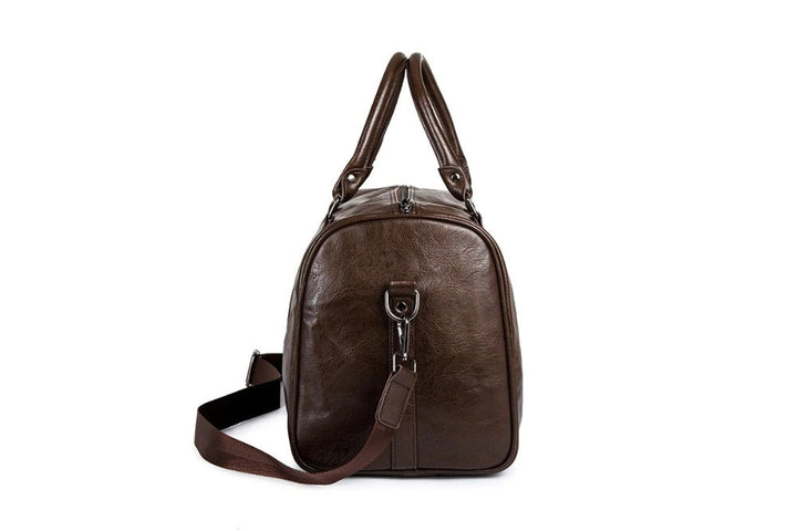 Unisex Travel Duffel Bag Leather Lightweight Durable Large Capacity